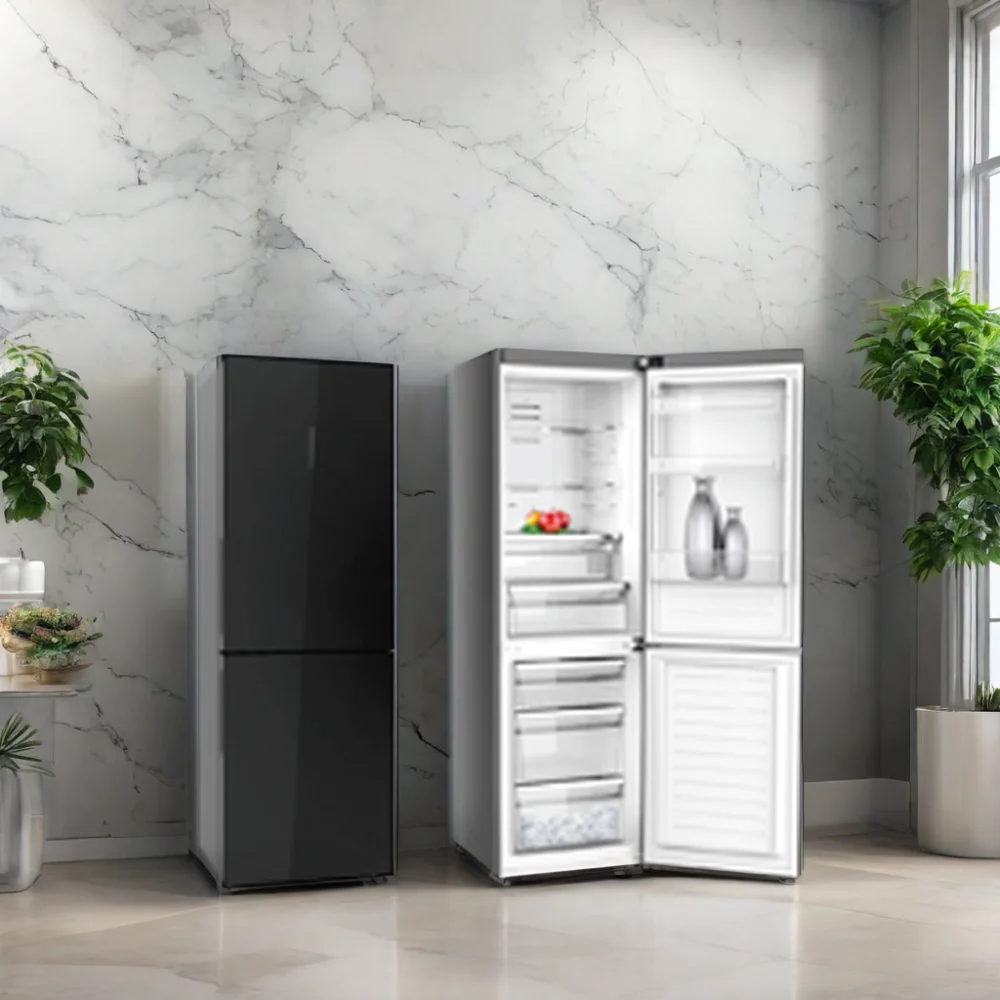 Large Energy-Saving Double Door Frost-Free Refrigerator for Home or Hotel Use Bottom Freezer with Automatic Defrost