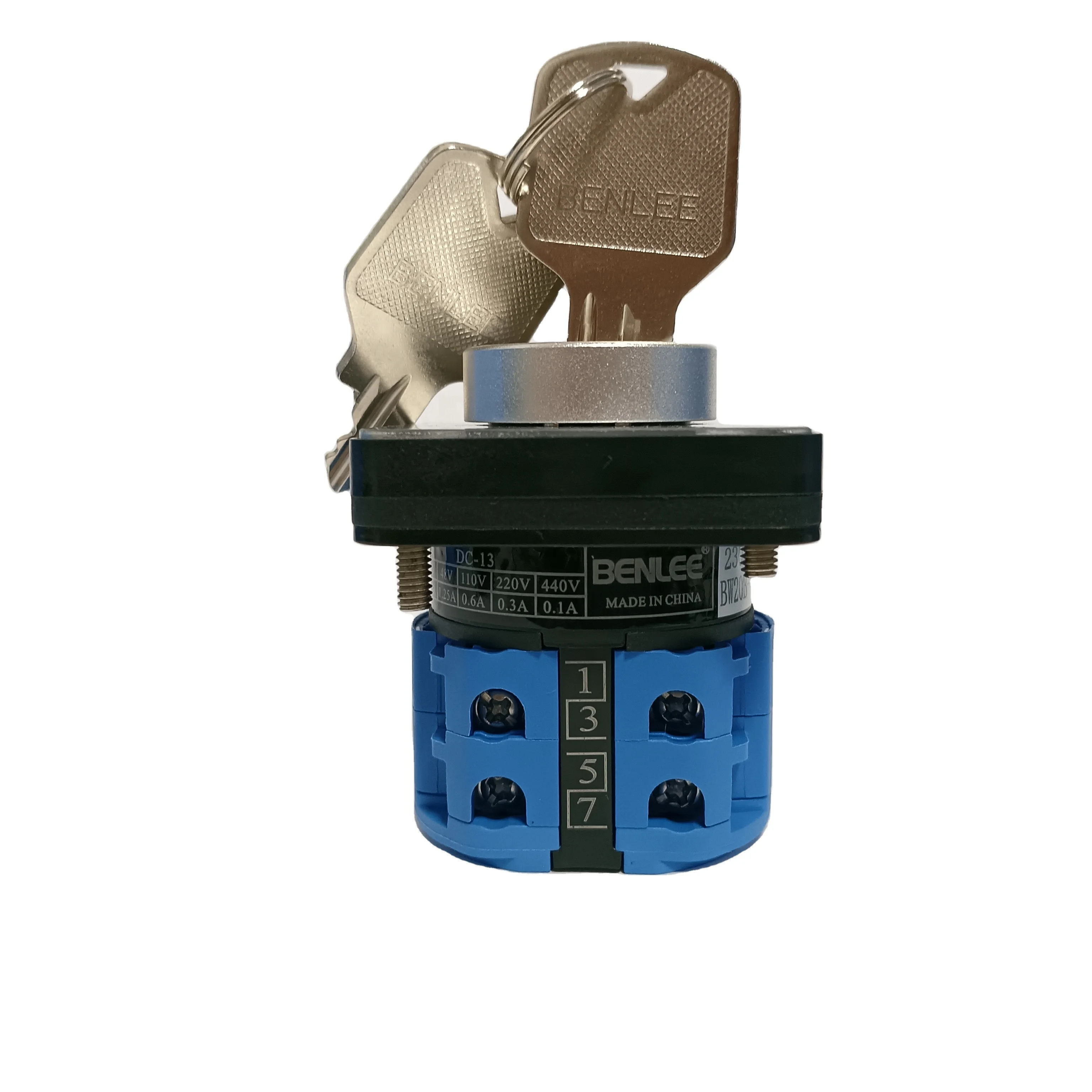 BENLEE China Manufacturer Smart 4 Positions 8 Terminals 690V 20A  Changeover  Rotary Cam Selector Latching Code Switches