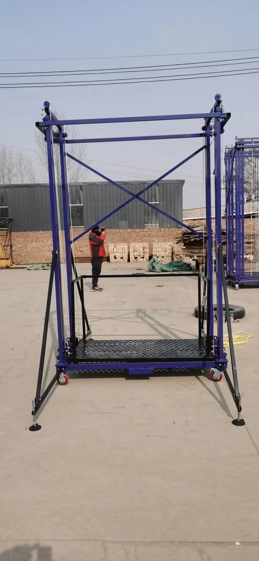 foldable steel Electric Lifting Scaffold lift platform elevator automatic 4m/6m/8m electric scaffolding for household using