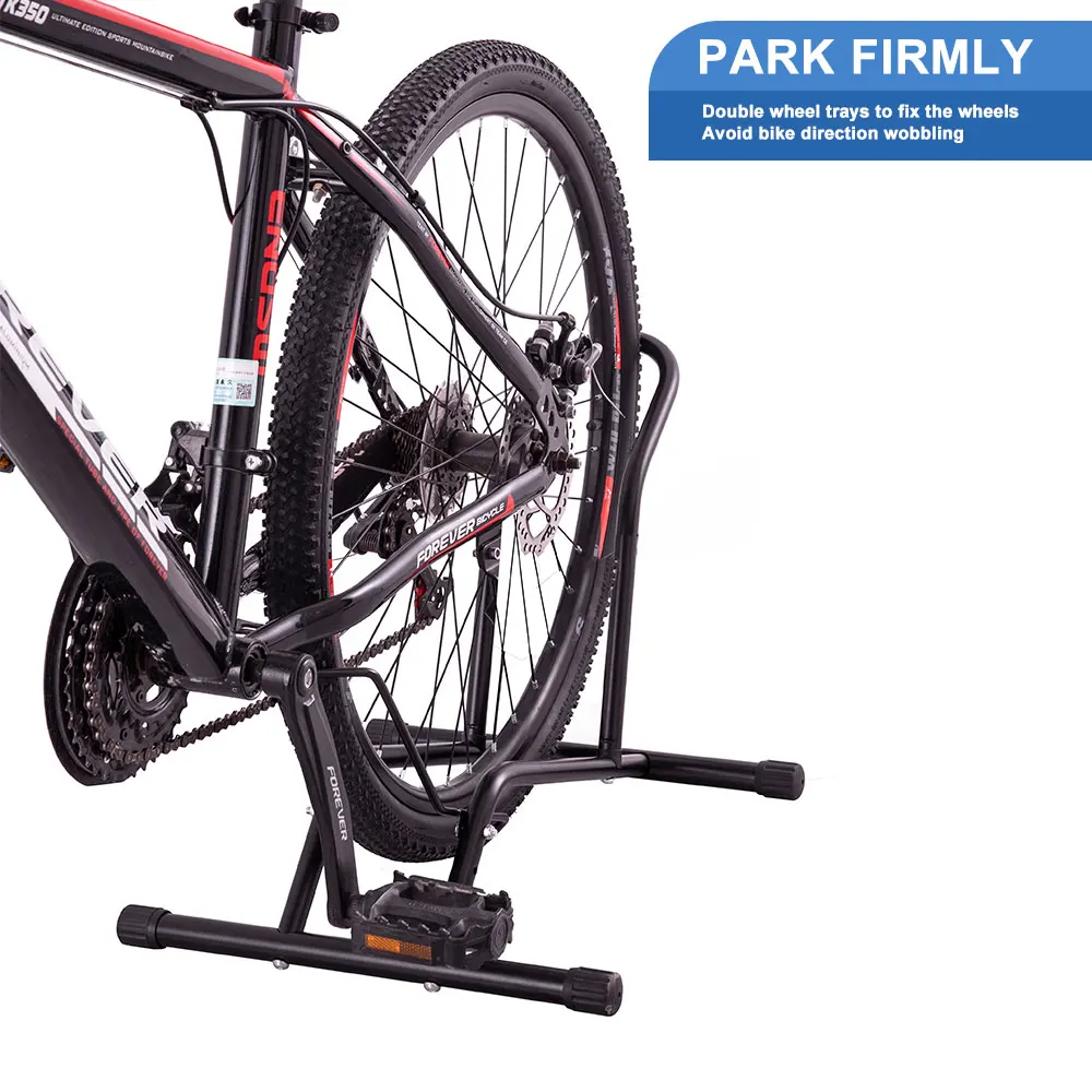 Bicycle Storage Stand Floor Type Indoor Outdoor Steel Parking Rack Stand Mountain and Road Bike Accessories