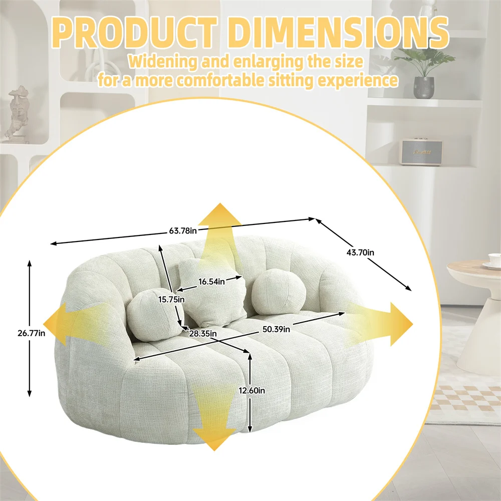 Manufacturer Chenille Fabric Lazy Sofa Accent Floor Soft Lounge Chair Bean Bag Sofa Chair Supplier for Bedroom