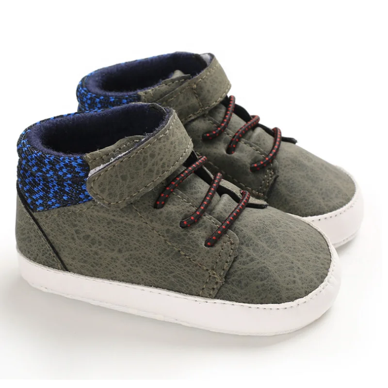 Детские кроссовки Детская спортивная обувь для мальчиков из искусственной кожи искусственная (-ый) с высокими голенищами на открытом воздухе Анти-скольжения на мягкой подошве дышащая удобная обувь для новорожденных детская обувь