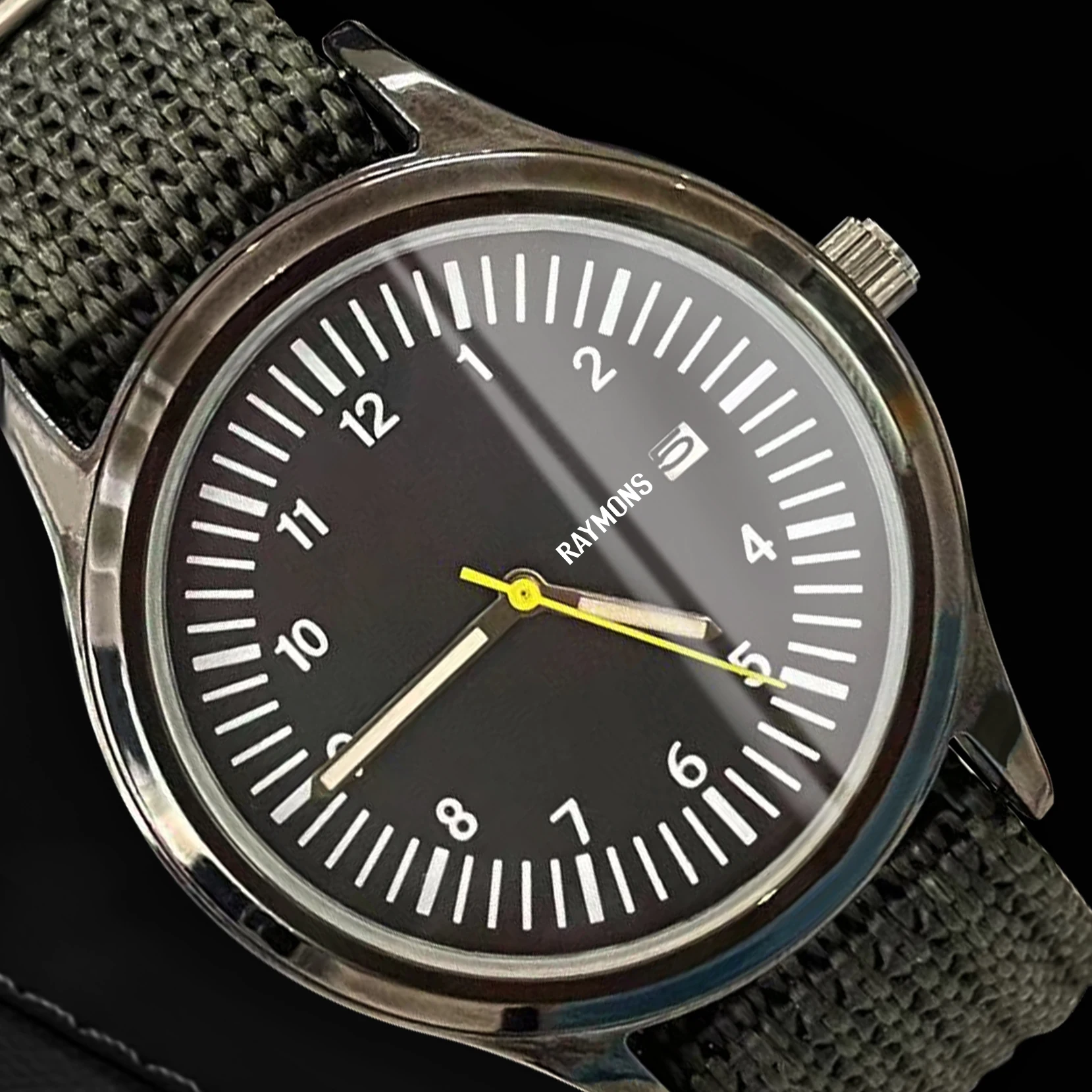 Raymons Nylon Watch Band  3 ATM Waterproof Quartz watch Stainless Steel  Clasp material Watch