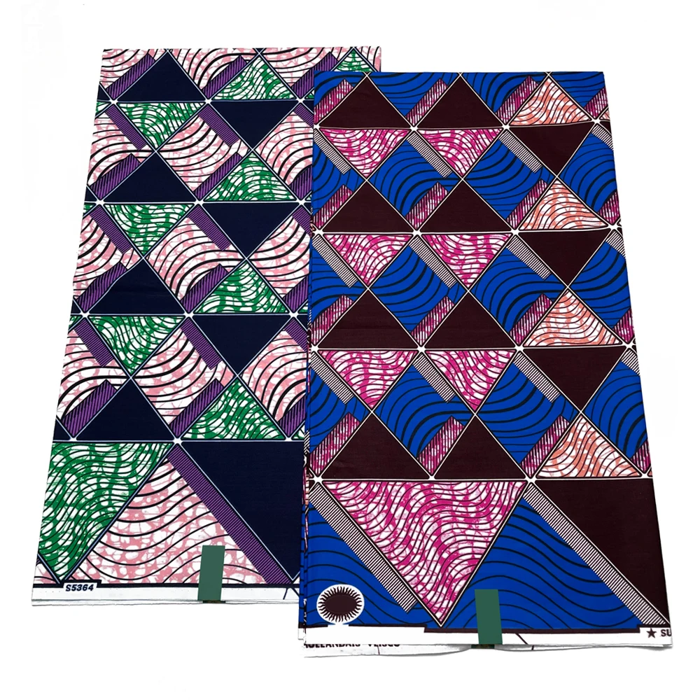 Wholesale 100% Cotton Nice Design 100% Cotton African Wax Print Fabric For Cloth 6 yards Soft African Wax Fabric