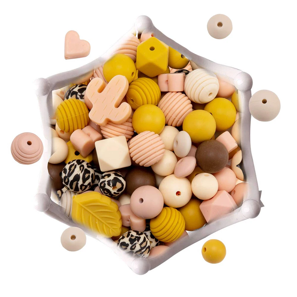 DIY Silicone Beads 100pc Nursing Accessories Various Shapes Making Baby Necklaces Bracelets Art And Craft Kids Gift