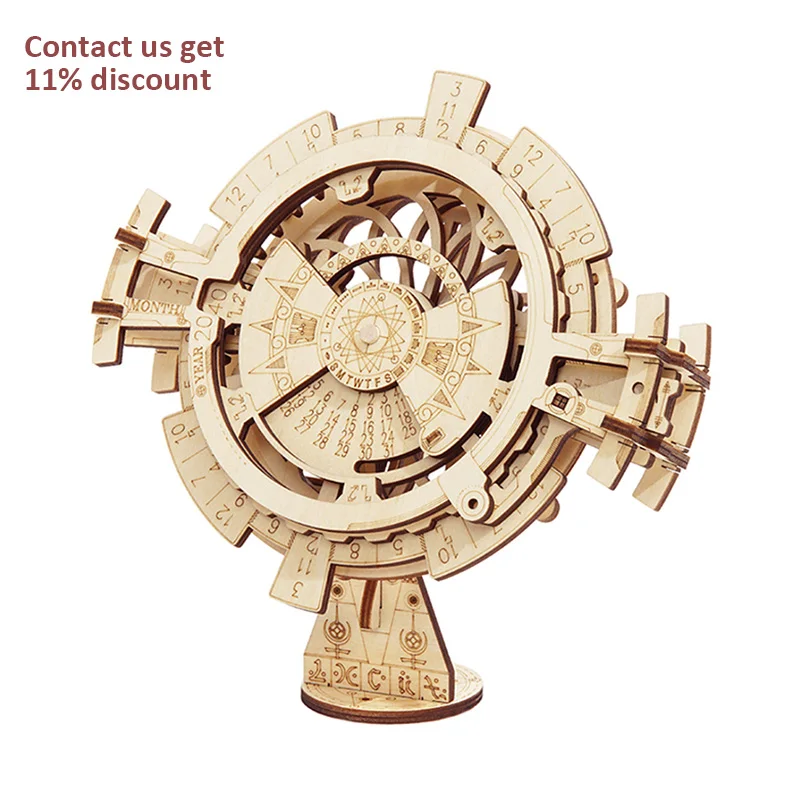 Robotime Rokr Contact получить 11% от подарочных наборов LK201 3D DIY деревянный вечный календарь Пазлы для взрослых