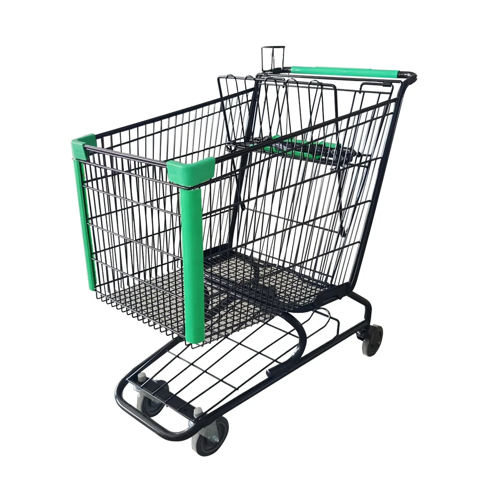 China cheap metal supermarket shopping cart  trolley light duty large capacity cart