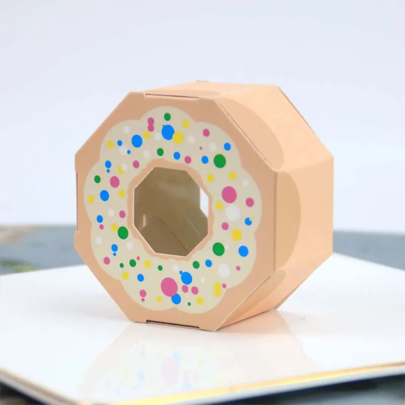 Wholesale New Design Wedding Gift Box Candy Box Packaging Carton Donut Polygonal Biscuit Box