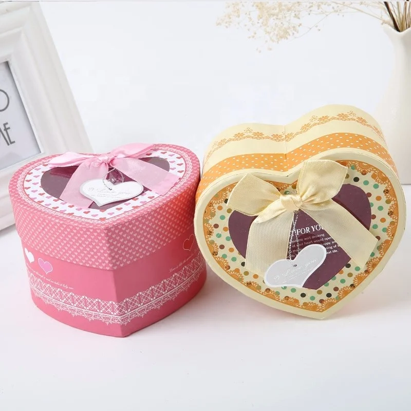 
Special Paper Cardboard Empty Lovely Heart Shaped Sweet Gift Box With Lid 