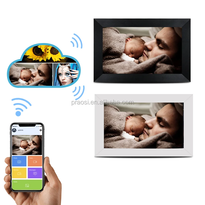  Цифровой облачный альбом 10 1 дюймов WiFi 16 Гб цифровая фоторамка 1280x800 IPS сенсорный экран добавить фотографии/видео из приложения Android/электронной