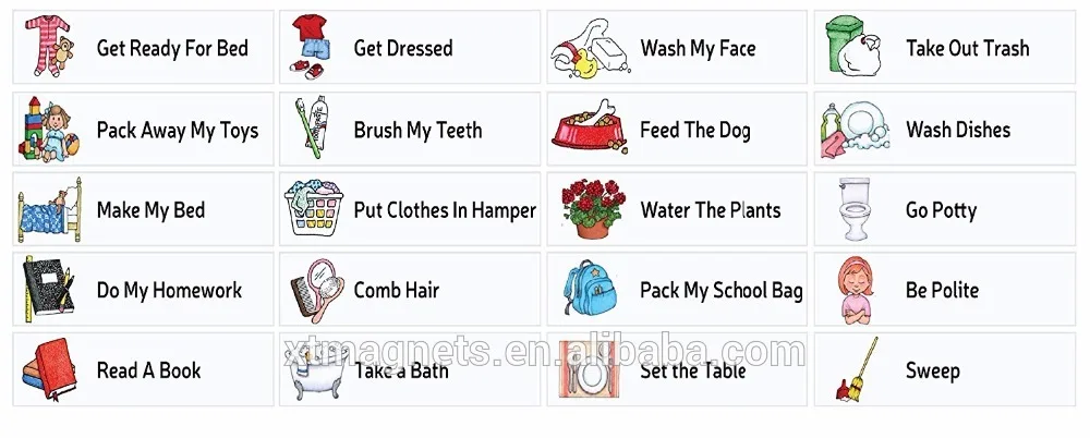 Custom Educational Wall Magnetic Chore Reward Chart for Kids and Family