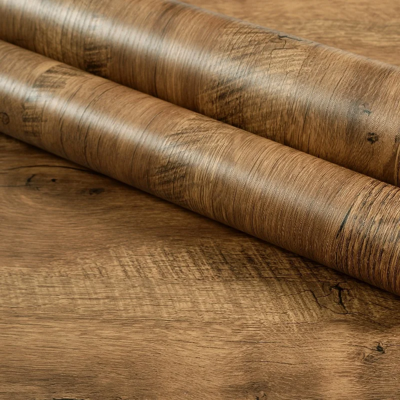 Self-Adhesive PVC Vinyl Wood Grain Decorative Film Texture Laminate Kitchen Cabinet Wrap Wallpaper Wall Paper Furniture Wall