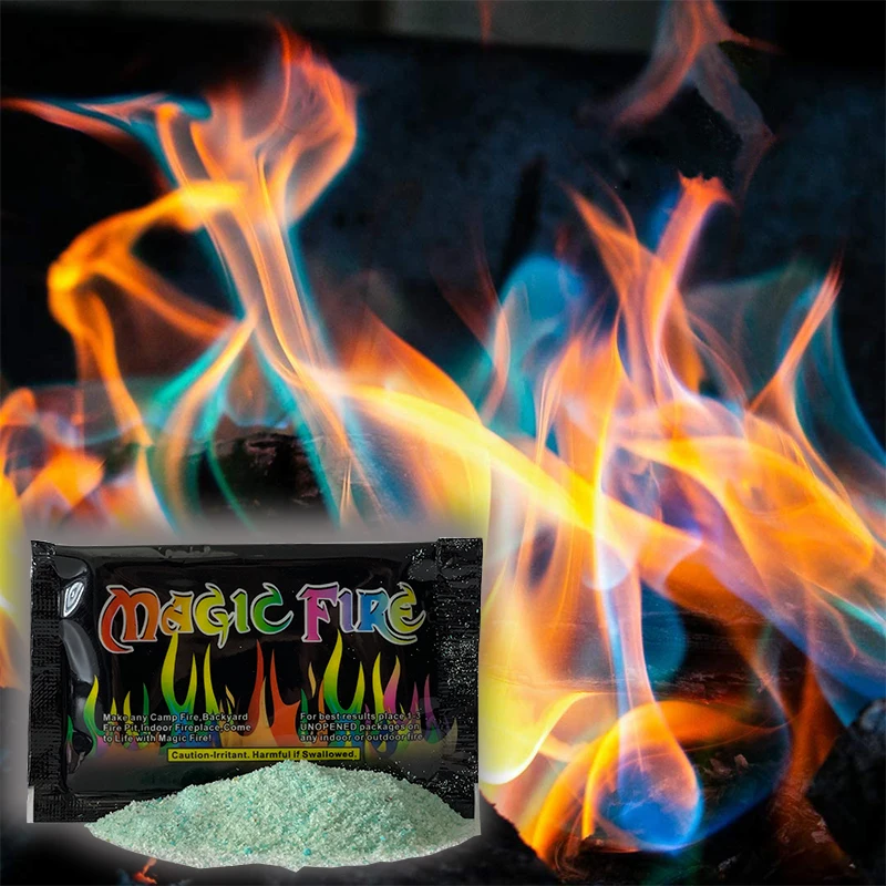 Sunrich magic fire powder in sachets for campfires and fireplaces colour change flames campfire magic
