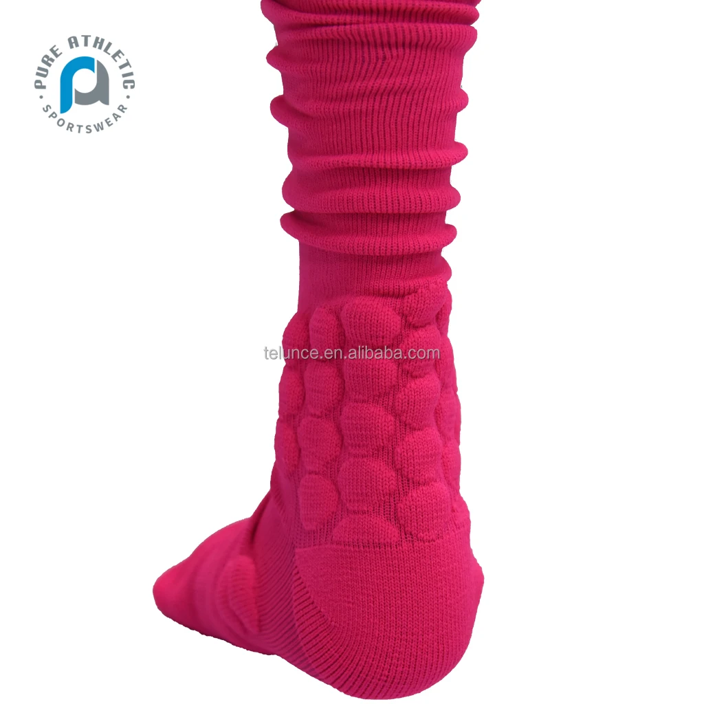 Non Slip Padded Moisture Wicking Breathable Sport Football Scrunch Socks Custom logo Design Soccer Football Scrunch Sock Sports