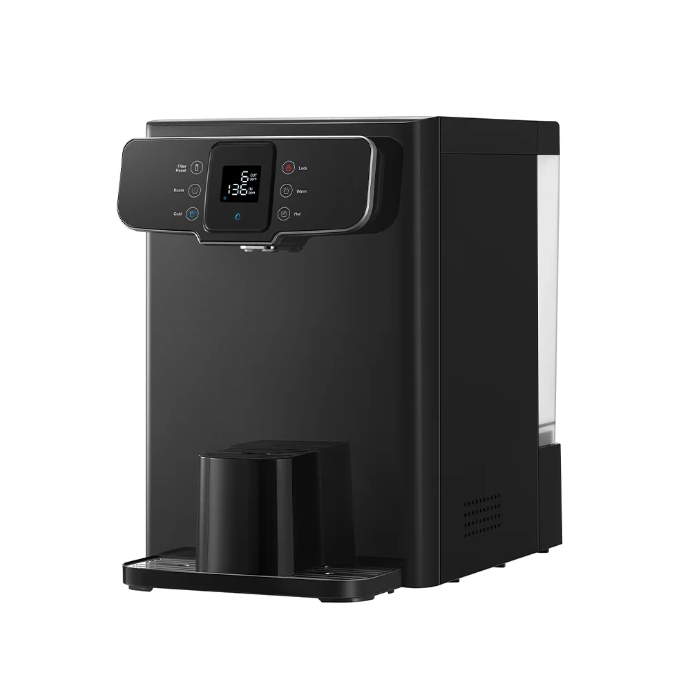 Home hotel use Newest 100GPD factory direct desktop hot water purifier countertop instant hot cold ro water purifier dispenser