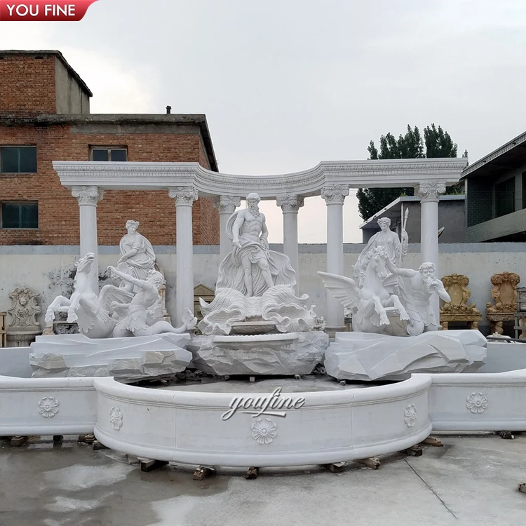 Outdoor Garden Hand Carved Large Marble Trevi Fountain