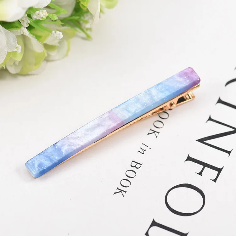 Korean Version Of Acrylic Rectangular Bangs Hair Clip Side Beautiful Duckbill