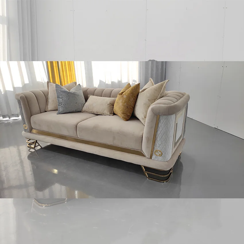 French Furniture White Wolesele Classic Genuine Leather Set Of Living Room Chairs Sofa living room sofas modern american