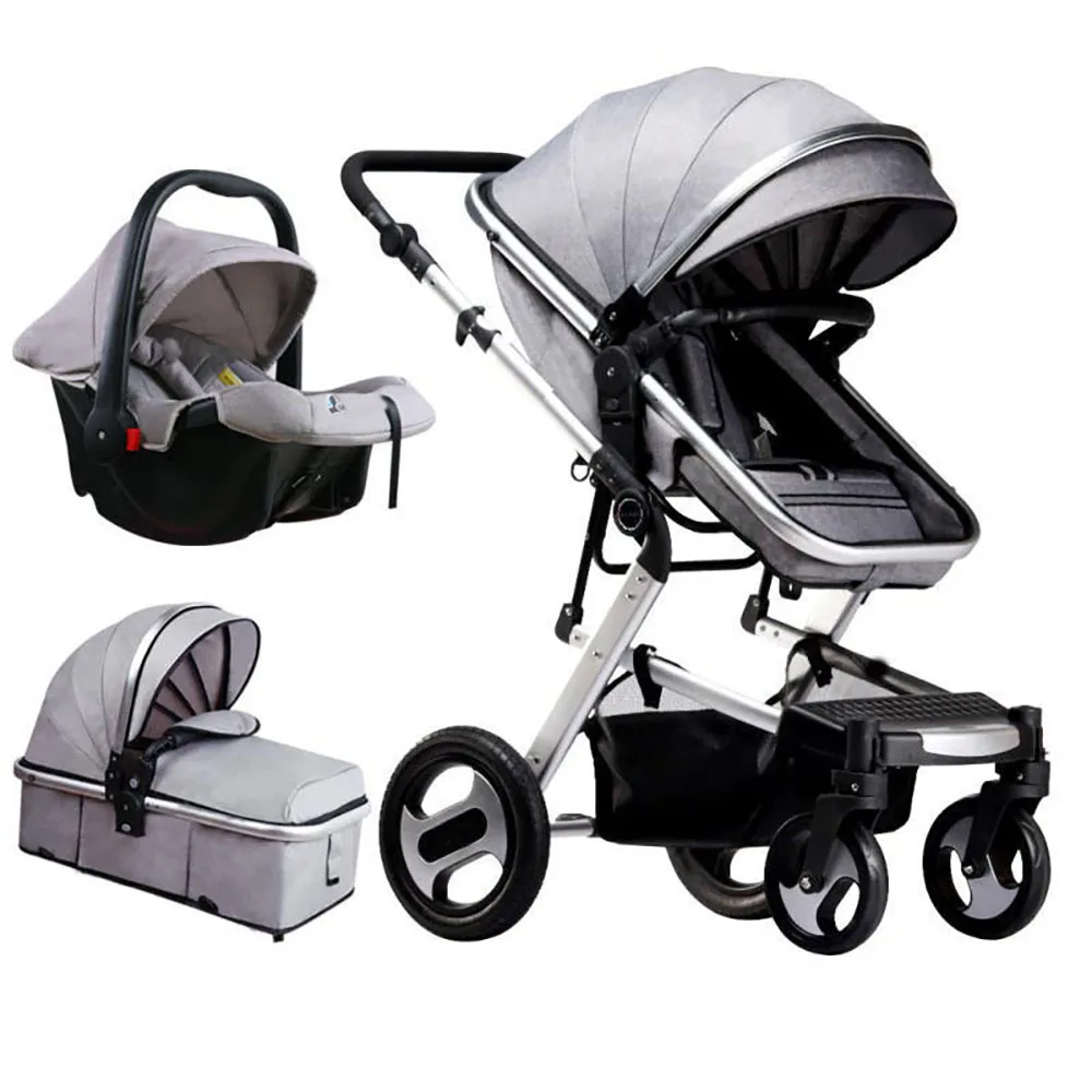 2021 Amazon Hot Sale Strollers Walkers Carriers Baby Newborn Pram with Car Seat, Foldable 3 in 1 Push Chair