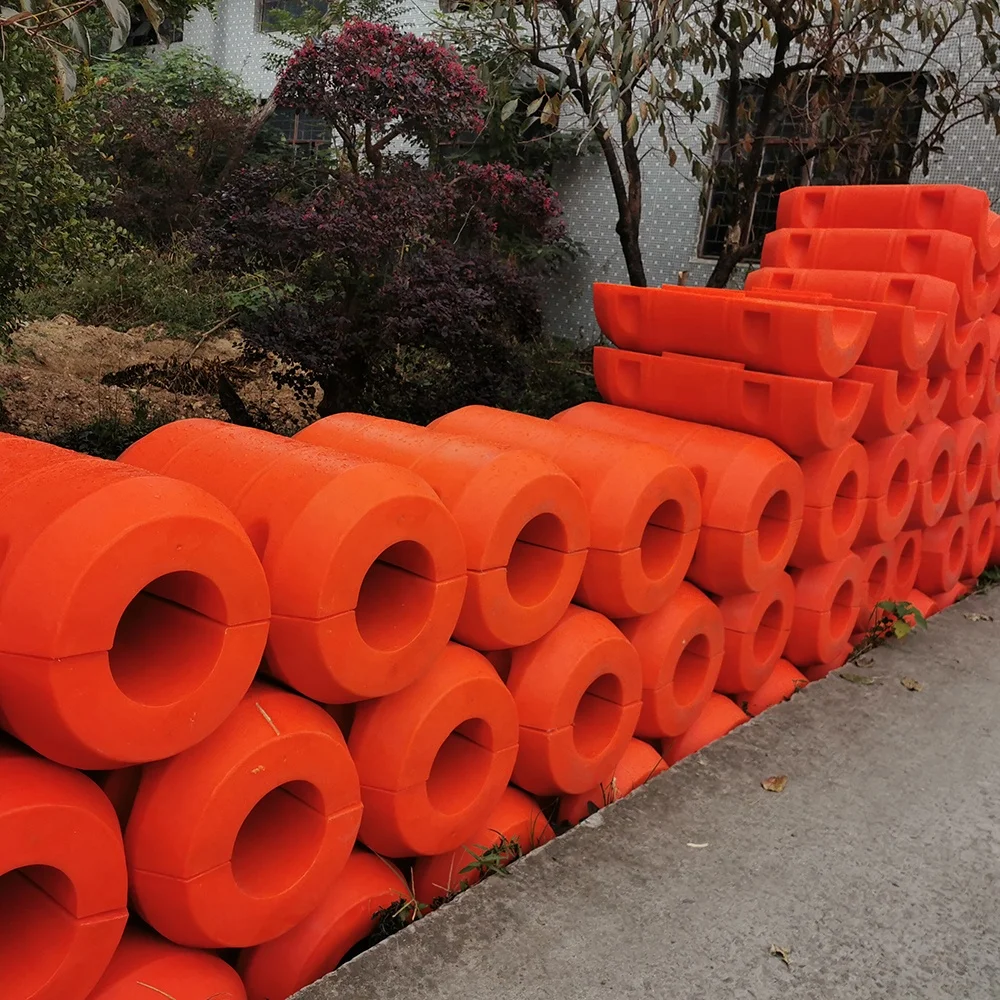 Marine Rotational Molding Plastic Dredging Floats Foam Filled Hose Float Buoy LLDPE Floating Dredging Pipe Float