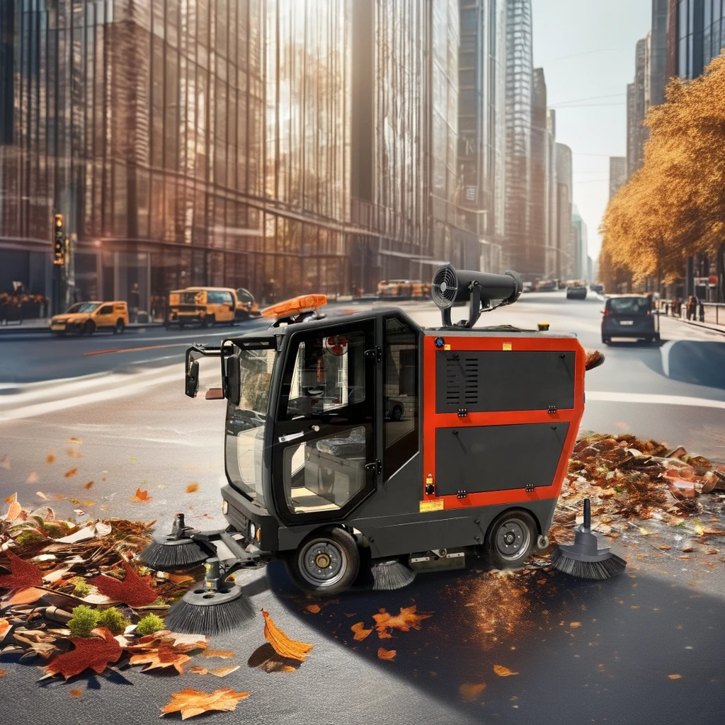 Automatic Four-Wheel Road Cleaning Machine New Vacuum Street Sweeper Truck Motor Pump Plastic Closed Road Sweeper Car