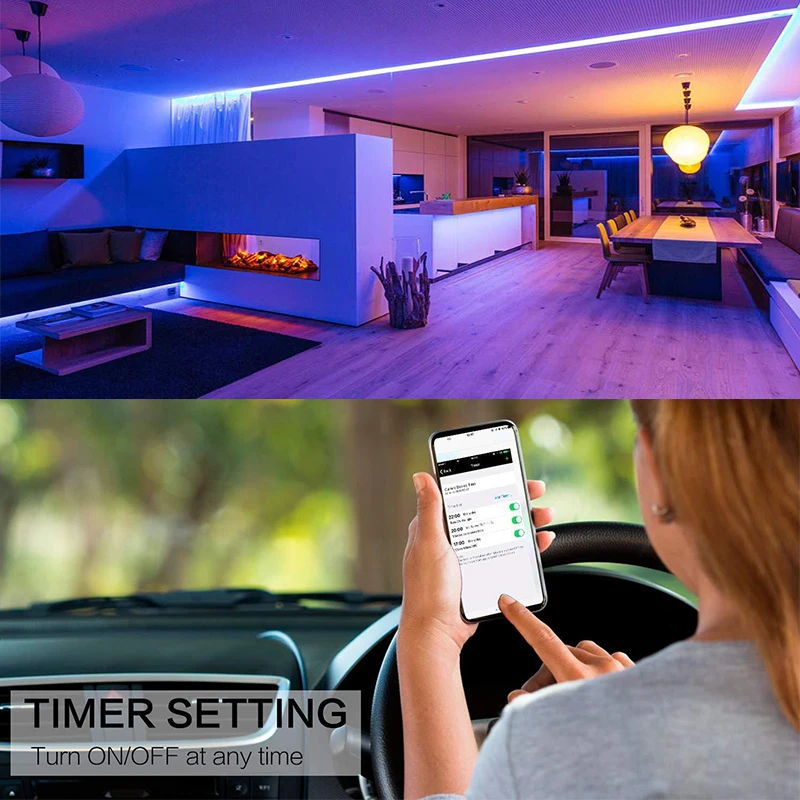 Popular Tuya smart wifi RGBCCT Control Kit SMD 5050RGBCCT 60LED/M Waterproof IP65 DC12V/24V Color Temperate RGB LED strip light