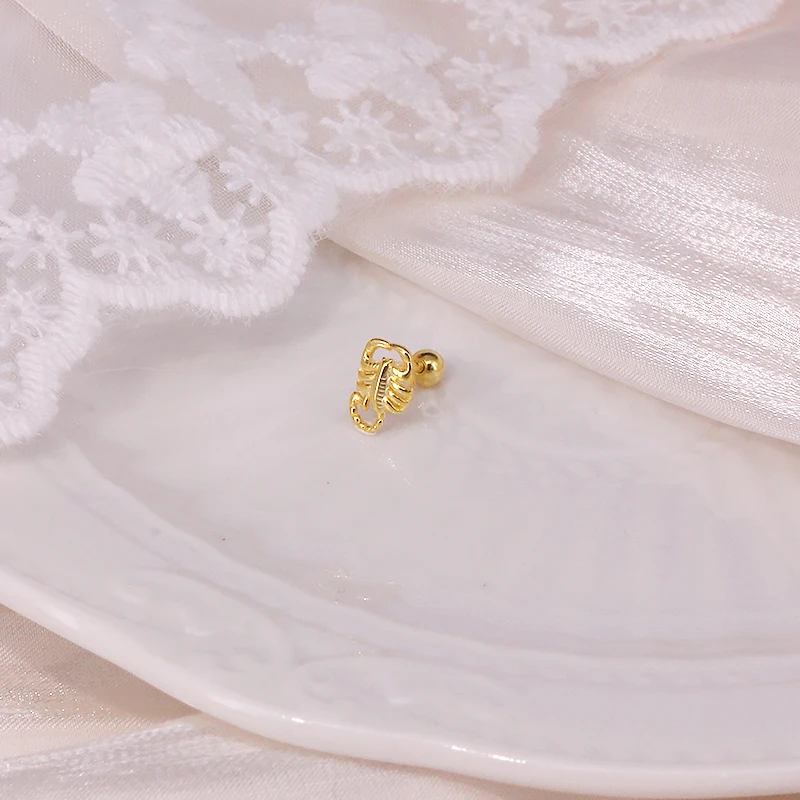 CANNER 2021 Special Design 925 Silver Women Ear Studs Body Piercing Jewelry Scorpion Earrings