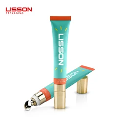 20ml empty cosmetic serum squeeze eye cream tube packaging with Zinc alloy metal applicator