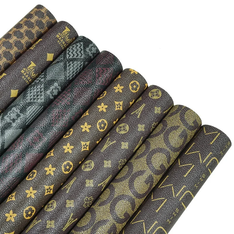 New fashion Pvc Pu Polyester Leather Fabric Print For Bags Printing Designs Fabric Bag