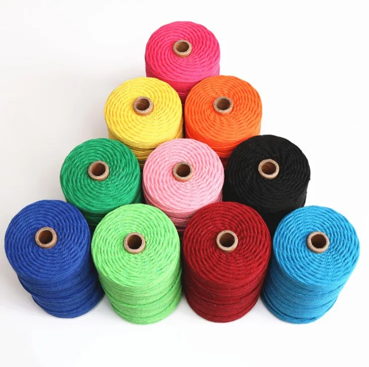 3mm x220 Yards Macrame Cord Cotton thread for DIY Crafts, Crafts Weaving Decoration, Plant Hanger