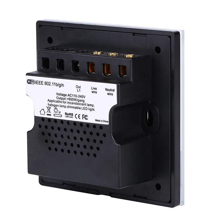 Glass Panel Tuya APP Smart Touch WiFi Dimmer Switch for LED Lights With Amazon Google Home Alexa