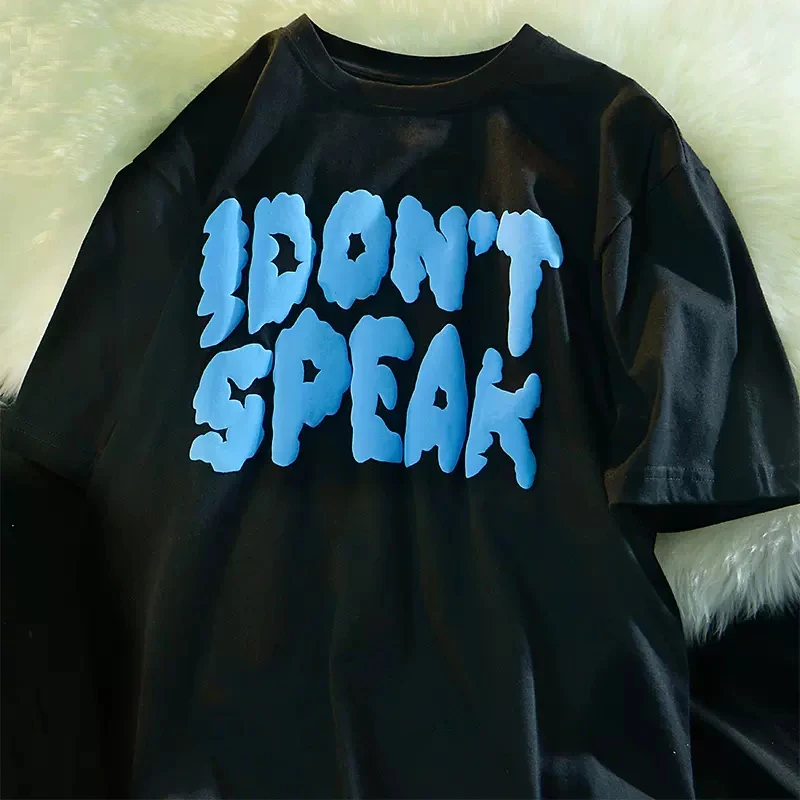 Puff Print T Shirt Acid Wash Custom Puff Print Oversized Tee 3D Puff Print Machine for T-Shirt