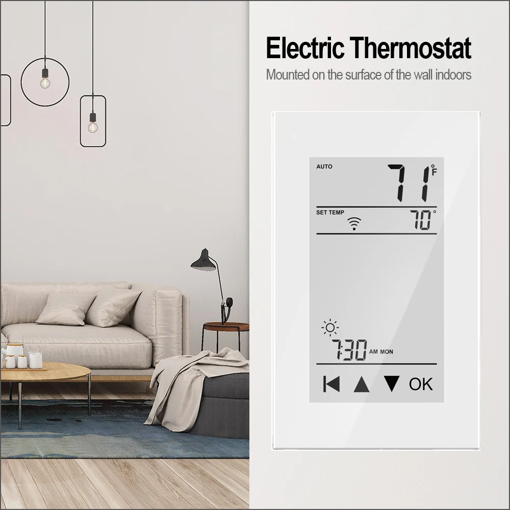 Smart programmable wi-fi room floor heating thermostat temperature controller