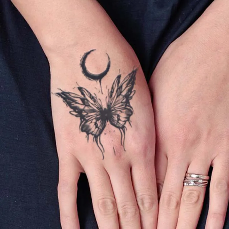 6Pcs/Set Long Lasting Herbal Juice Custom Temporary Tattoo Sticker for Arm Neck Hand Fake Tattoo Semi-Permanent Tattoo Sticker