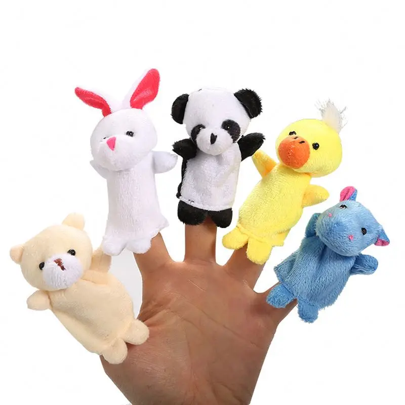 Cheap Wholesale Cute Animals Finger Puppet Baby Kids Plush Toy Hand