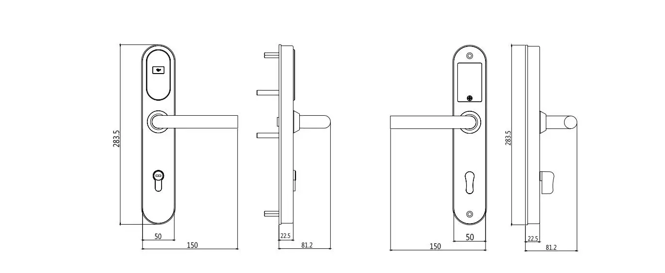 European Standard Wifi Ble APP Electronic Smart RFID Hotel  system smart door lock