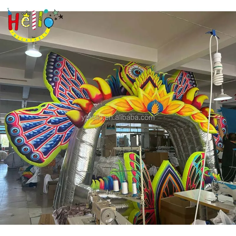 12m 16m custom large size inflatable dj booth stage cover concerts butterfly inflatable stage blow up dj club
