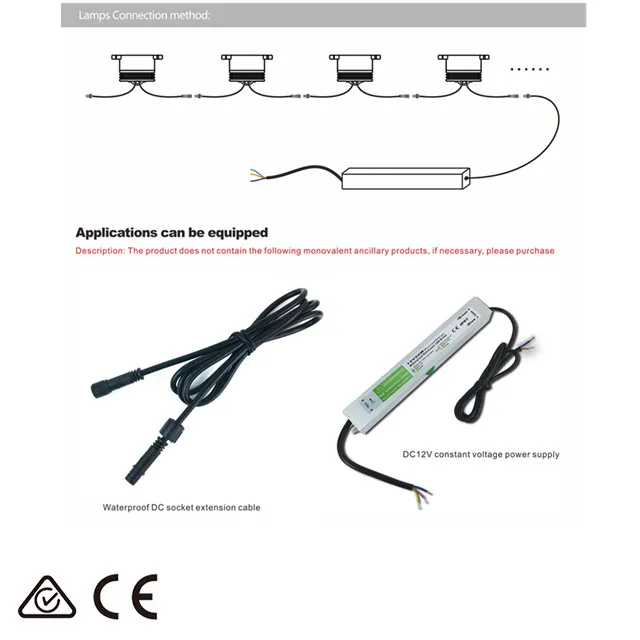 12V IP65 1W Low Voltage Exterior LED Handrail Railing Light for Stair Decorative Lighting