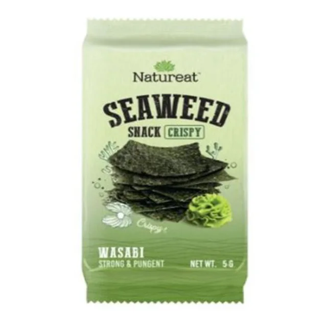 Korean Delicious Crispy Wasabi Flavor Seaweed Snack Made in Korea Healthy Korean Seaweed Snack Enjoy Party Snack