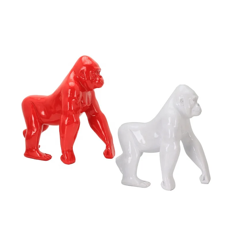 Nordic style resin monkey animal sculpture home decoration gorilla statue home decoration King Kong crafts