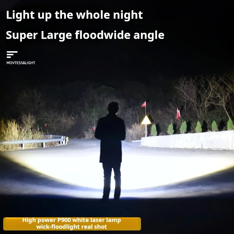 High Brightness LED Power Display Flashlight Multi-Level Dimming & Zoom Waterproof Charging Strong Household Light