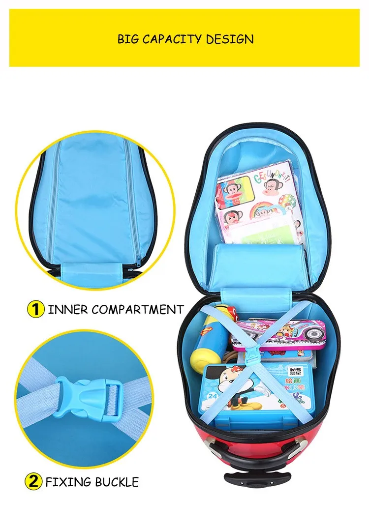 China Luggage Factory Supply 2pcs Children Cartoon Trolley Bag Set Bee Kids Travel Luggage