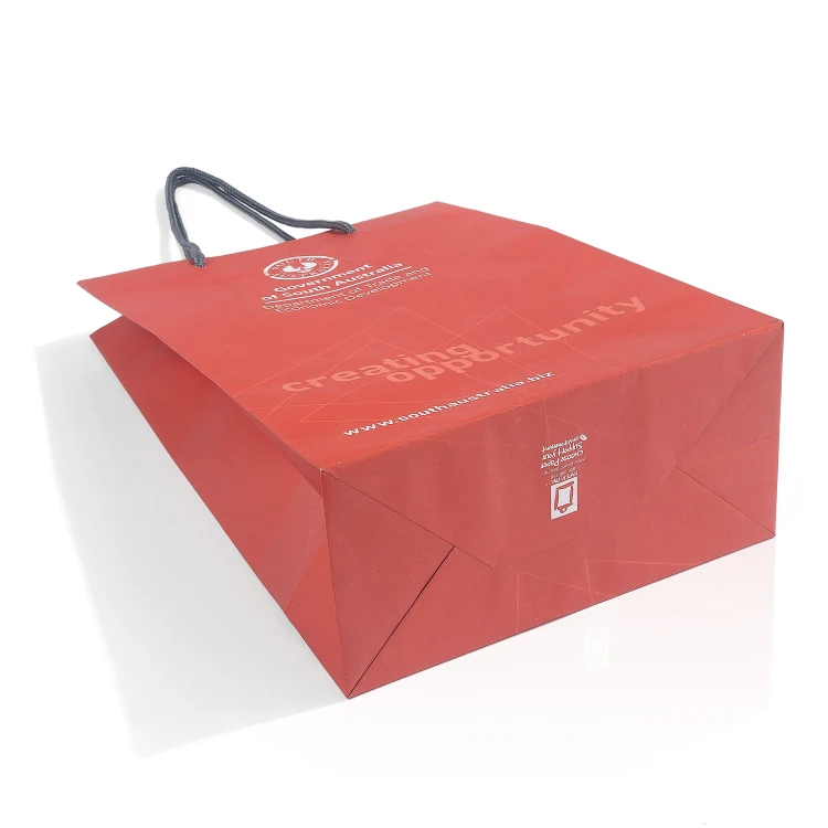 Biodegradable Bags Paper Custom Luxury Red Paper Bags For Jewelry With Handle