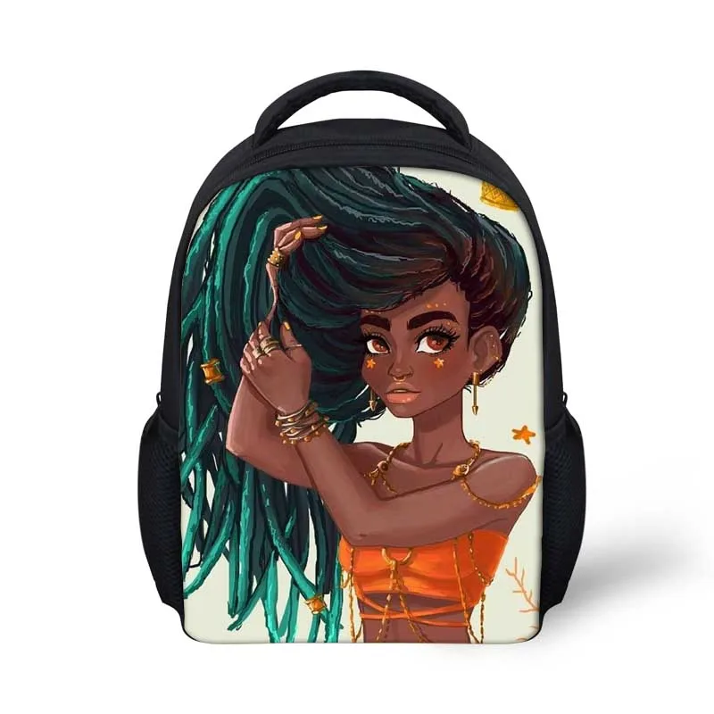 Small MOQ Custom Cute American Art Black Girls Toddlers Backpack Cartoon Children School Bags Baby Kindergarten Kids Bags