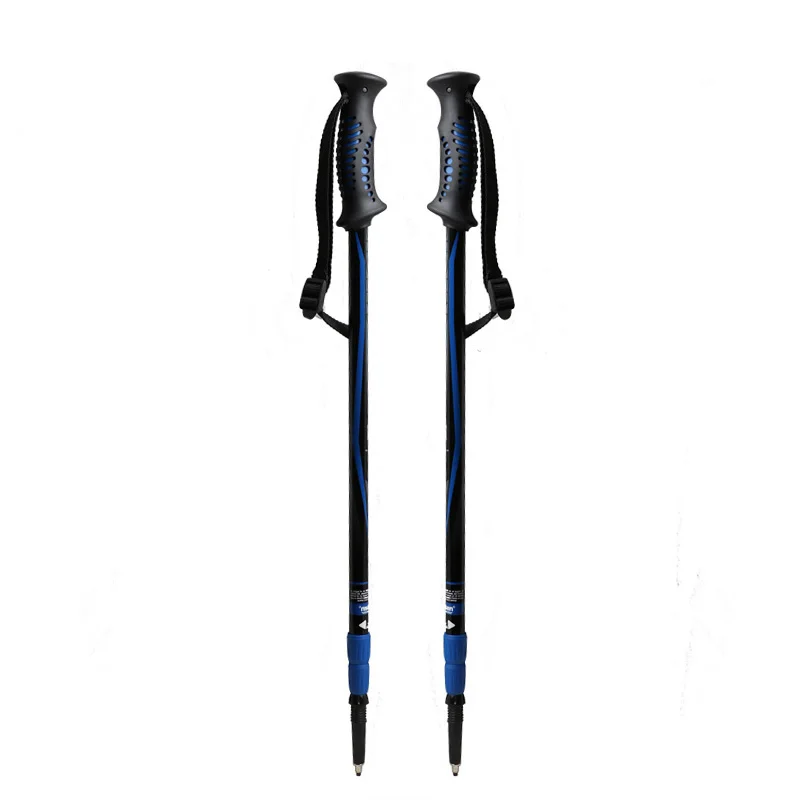 High Quality Endurable Aviation Aluminum Foldable Trekking Poles Collapsible Walking Sticks For Mountaineering Activities