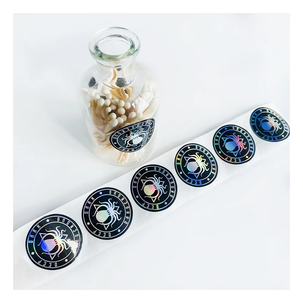 High Adhesive Vinyl PP PVC Packaging Labels Gold Waterproof Custom Stickers for Printing Holographic Roll Label Stickers