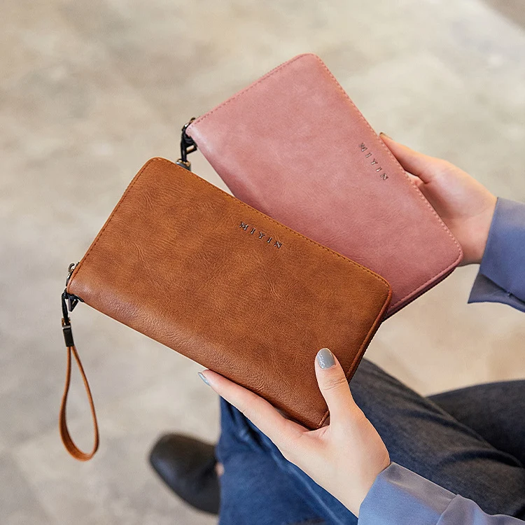 Fashionable Custom PU Lather Money Clip Wallet Coin Purses Women Credit Card