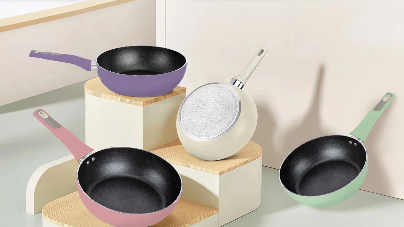 2024 NEW DESIGN 26cm Deep Fry Pan 10inch forged aluminium Saute Pan non stick coating fry pan