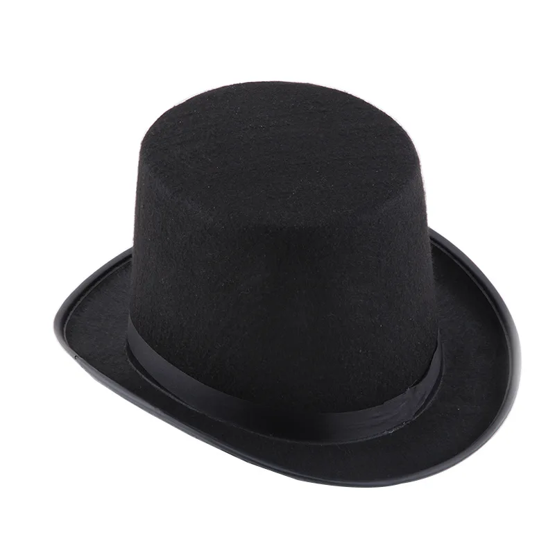 Custom Made Black Magician Butler Formal Costume Hats Docker Hat Ribbon for Bow Customized Top Hat Recommend Home Use Formal YC