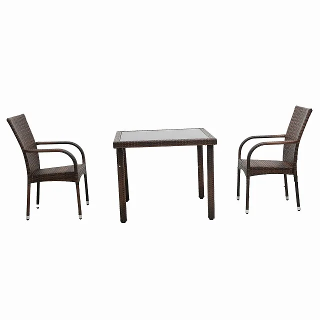 
Cheap Rattan Bar Sets 3Pcs Glass Desktop Garden Simple Outdoor Wicker Chair 